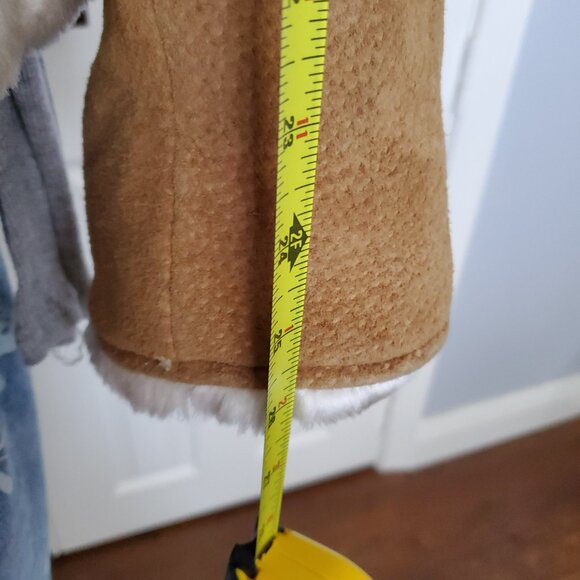 STEVE MADDEN Genuine Suede Leather Winter Coat Camel Color - Picture 15 of 16